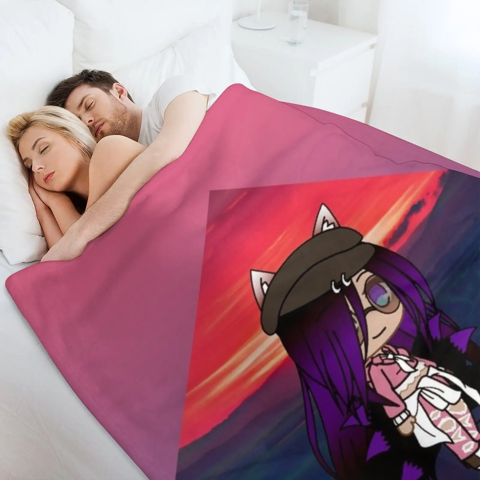 لطيف فتاة سلسلة Gacha - إيما رمي بطانية الفانيلا الزخرفية نزهة الفانيلا البطانيات