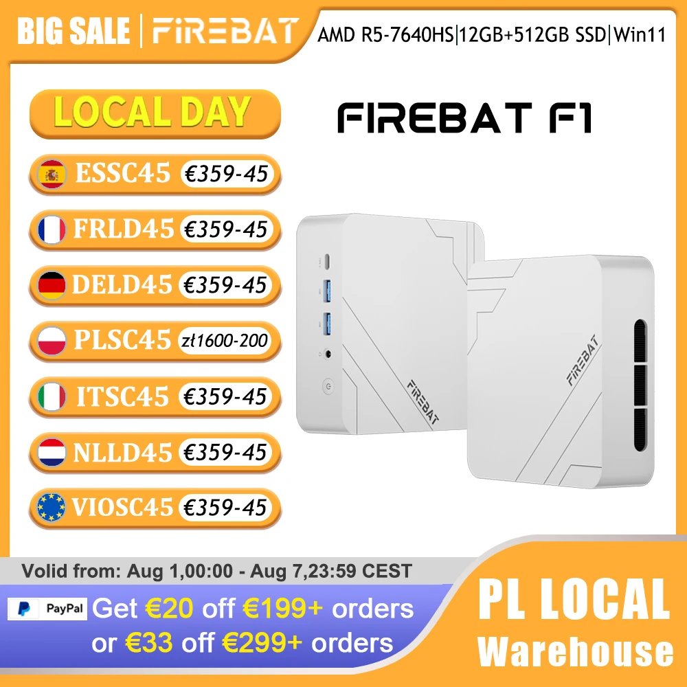 Zdjęcie: Firebat Mini PC F1 AMD Ryzen 5 7640HS Komputer do gier 12GB DDR5 512GB SSD Windows 11 pro Wi-Fi 6 USB4.0 Kompaktowy komputer