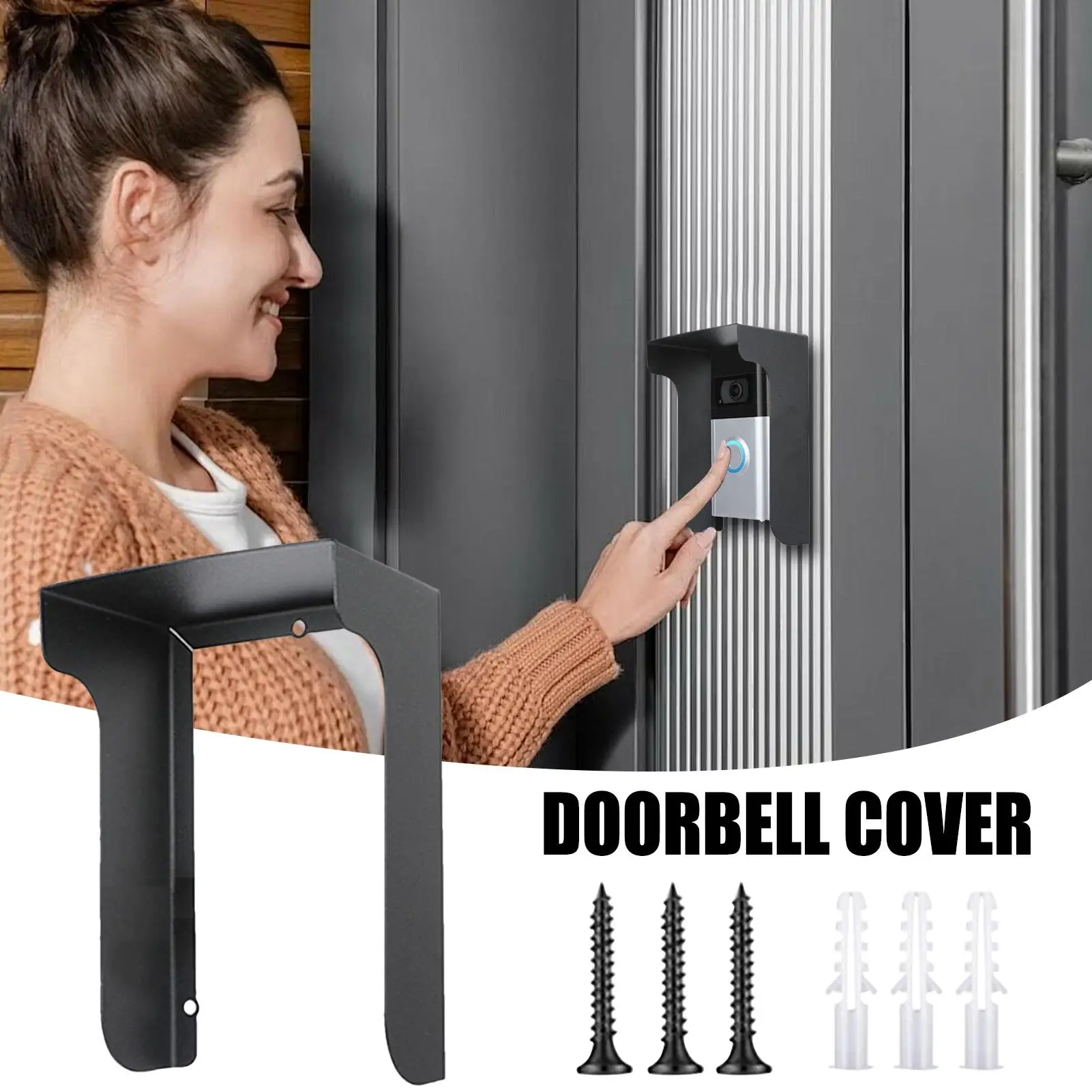 Ring Faceplate For Doorbell Metal Ring Doorbell Cover Plate Waterproof And Weatherproof Precise Anti Glare Replacement Bracket