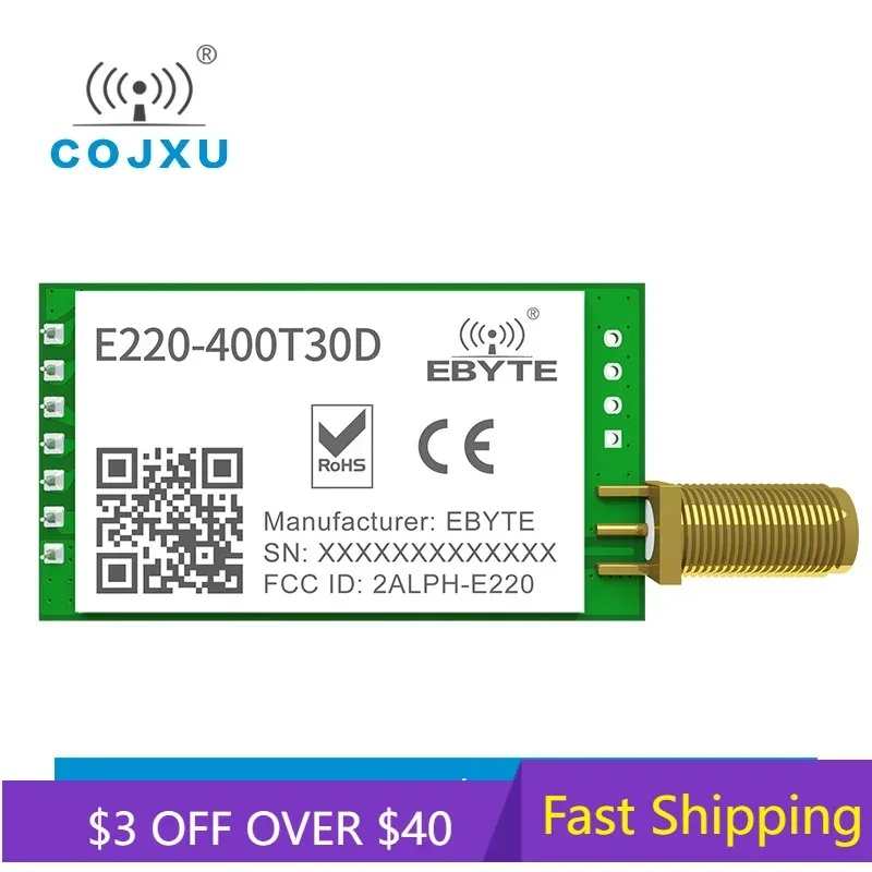 LLCC68 Wireless LoRa Module  433MHz 470MHz 30dBm 10km Long Range RSSI WOR E220-400T30D DIP Cojxu  RF Serial Port Transceiver