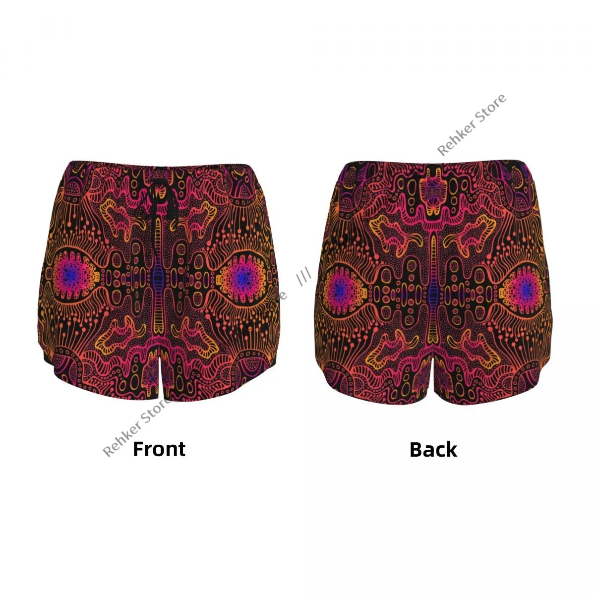 Calções de treino feminino fitness secagem rápida dupla camada shorts espaço psicodélico trippy atlético yoga calças curtas ginásio leggings