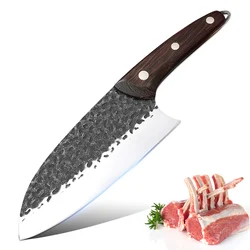 Butcher Boning Knife Handmade Blade Wood Handle Kitchen Knives Chef Cleaver Meat Fruit Chopping Vegetables Utility Slicing Knife