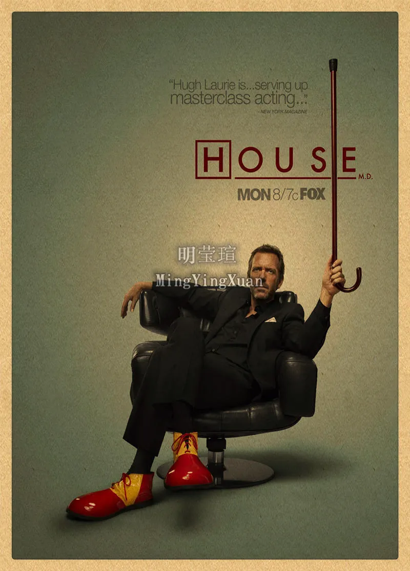Affiche de film vintage en papier Kraft, peinture artistique murale, autocollants d'étude, maison M.