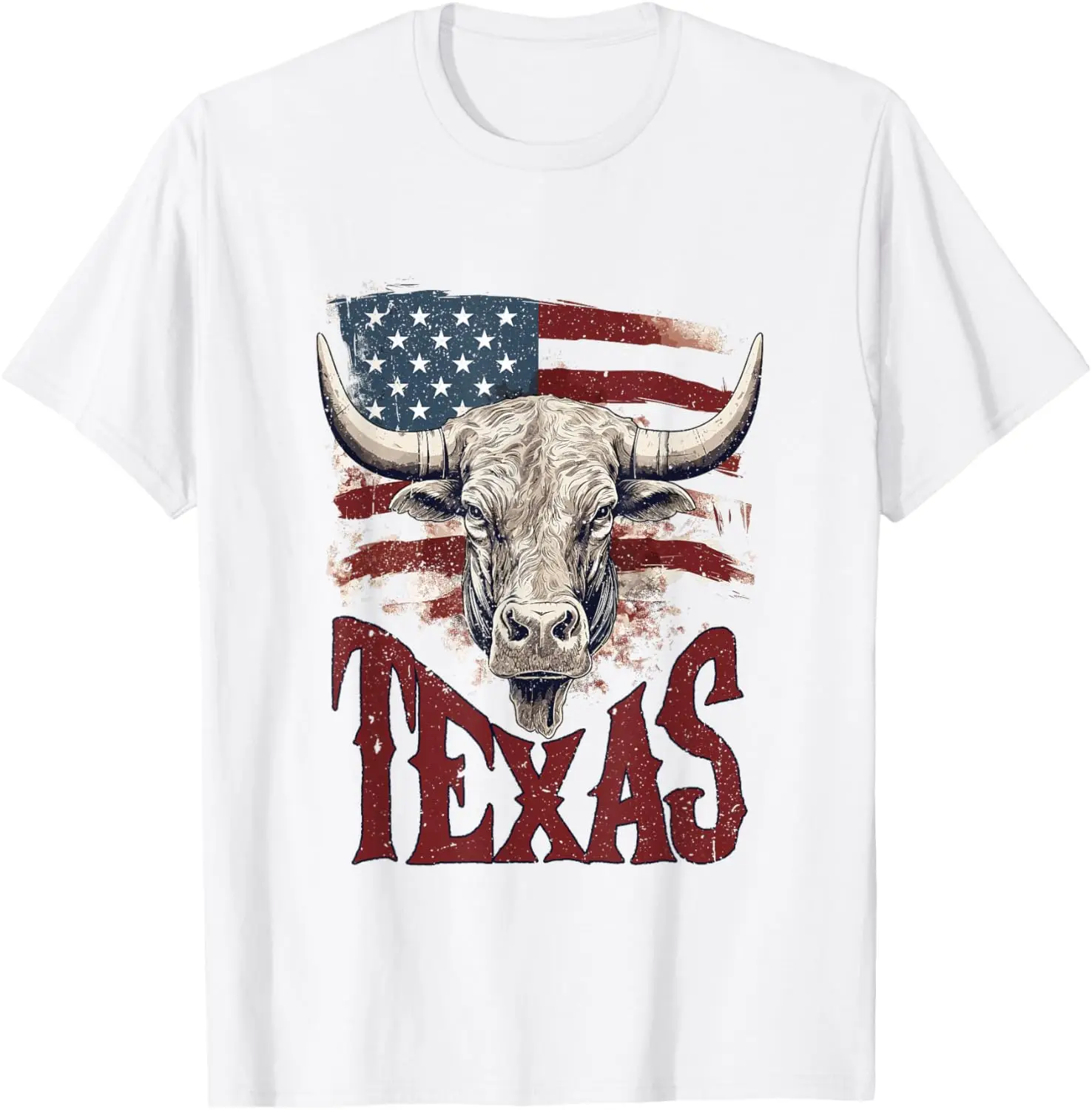 

Винтажная футболка с американским флагом Longhorn Steer Head Bull Texas