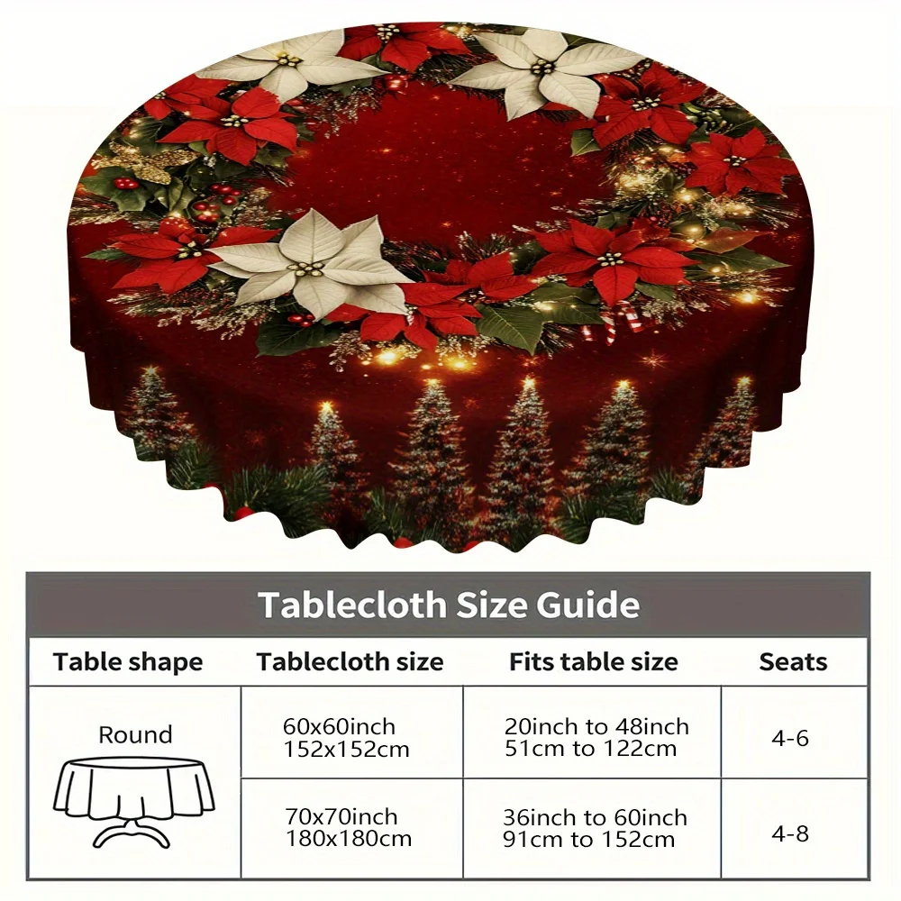 Christmas Wreath Round Tablecloth Design 1 Pack