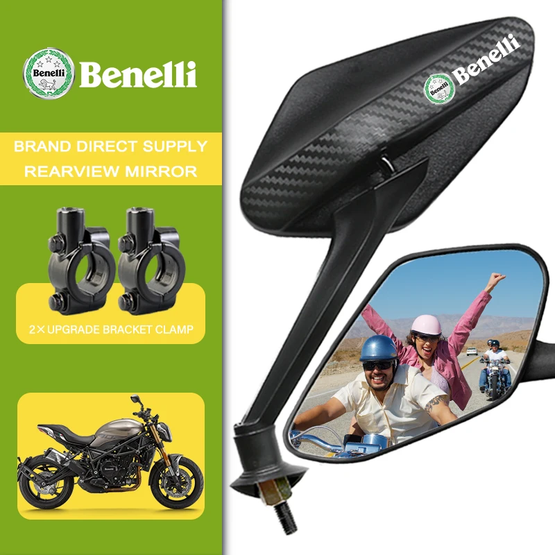 

2Pcs/Pair Motorcycle Carbon Fiber Rearview Side Mirror Rotatable 8mm For Benelli TRK 502 Leoncino 500 BJ500 250 Leoncino250
