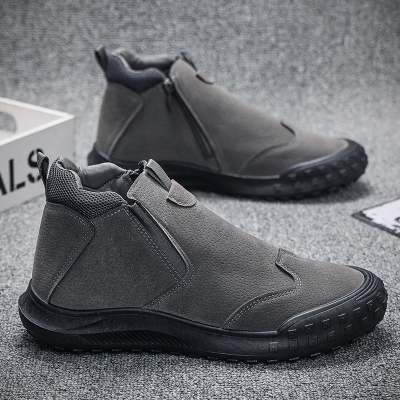 Men Casual Work Shoes Lazy Boots Hooded Sports Shoes Anti-skid Fashion Student Shoes Winter Men's Boots Free Shipping Snow Boot