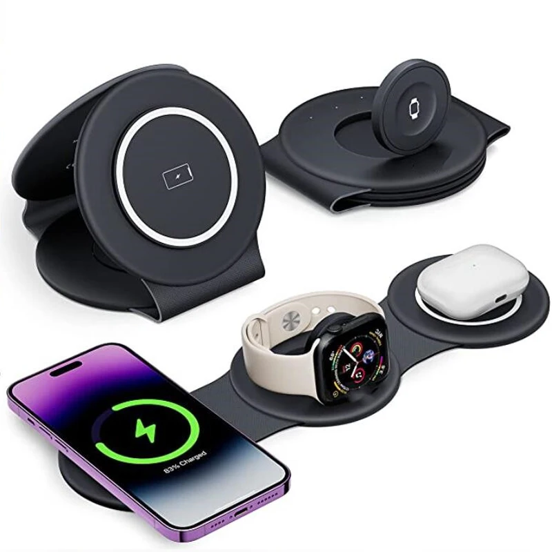 3 in 1 Desk Wireless Charger Pad For iPhone 17 16 15 14 13 12 Apple Watch 11 10 9 8 7 Airpods Pro 4/3/2 Fast Charging Station