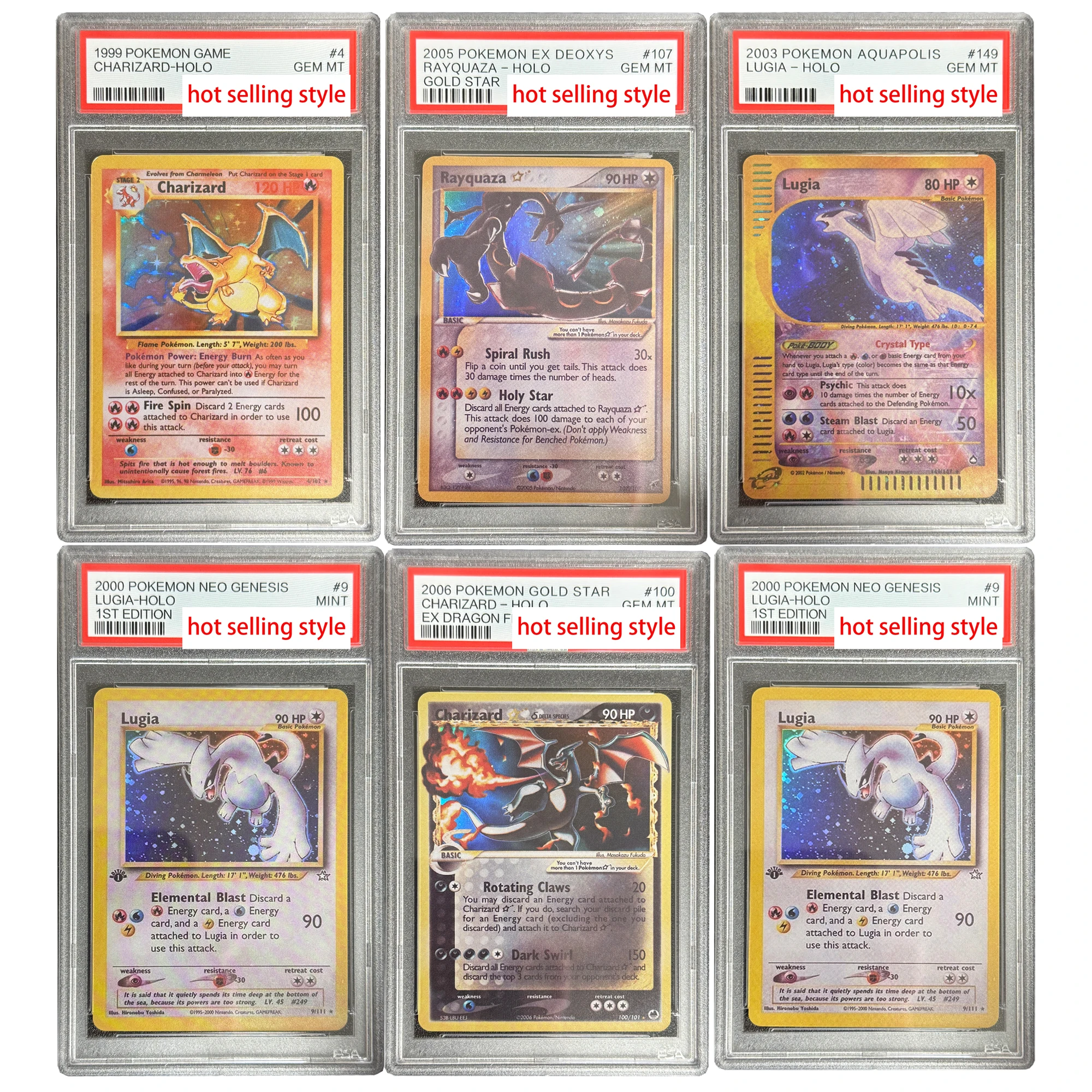 

Diy Ptcg Garados Charizard Lugia Holo Коллекционная карта Версия 10 карт Rayquaza Classic Limited Аниме карты Подарочная игрушка