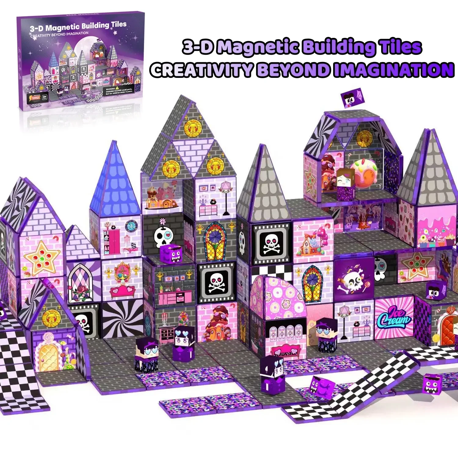 

Magnetic Tiles Building Blocks Set | STEM Montessori Educational Toys for Kids 3+ | 3D Creative Magnetic Puzzles | Perfect Birth