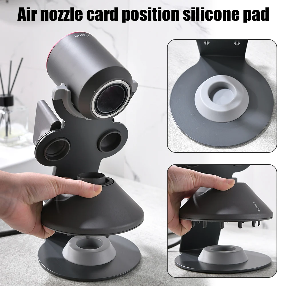 Estante para secador de pelo, colgador de Metal superior para mesa, estante Vertical para secador de pelo en tocador, sin perforación, soporte para secador de pelo de escritorio