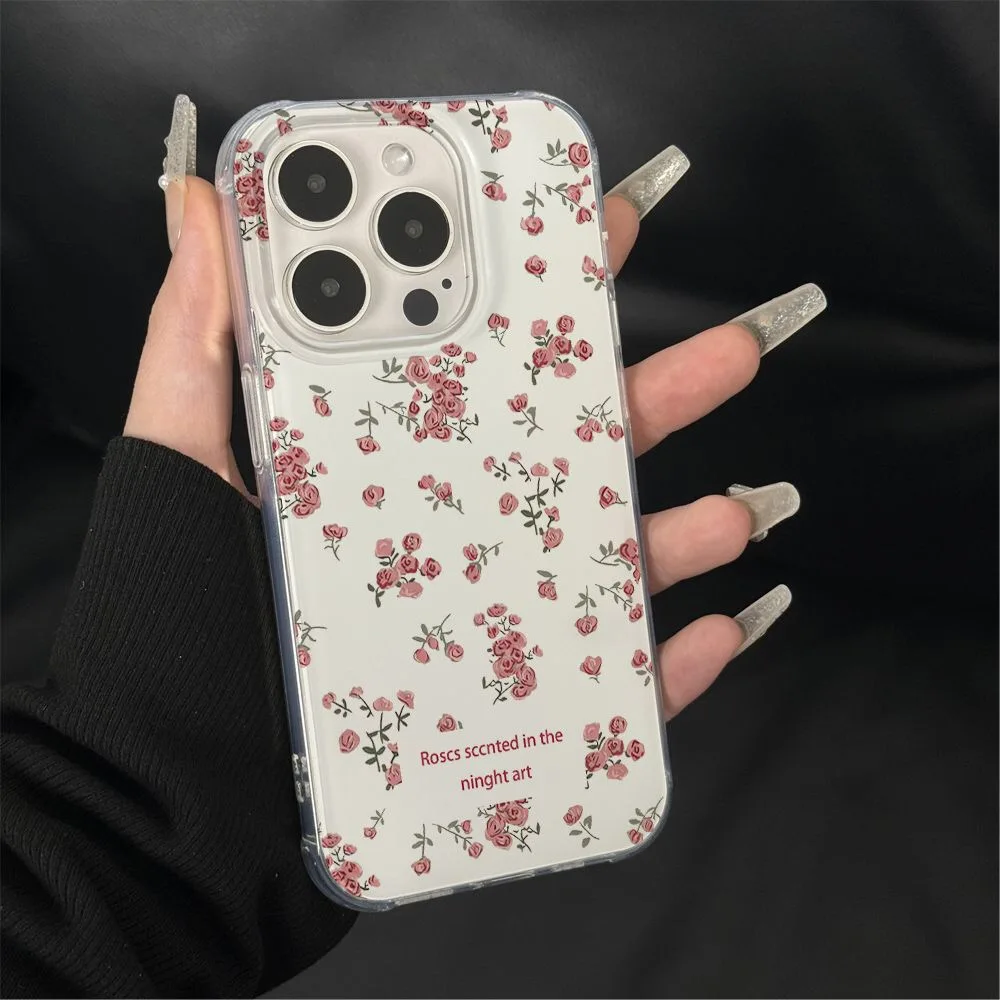 SEIRASSIM cute flowers shockproof phone case for iphone 16 pro max 15 plus 14 13 11 12camera protective cover for iphone xr xs x