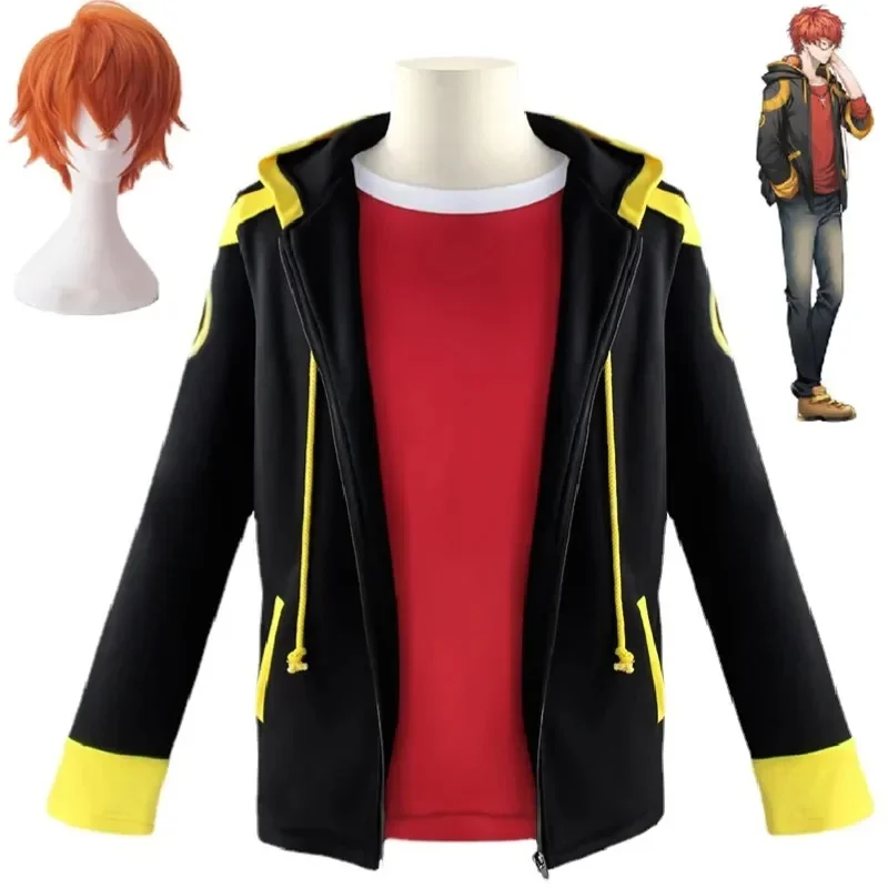 Game Mystic Messenger 707 seven luciel Saeyoung console cosplay costume wig anime zipper jacket hoodies T-shirt Halloween suit