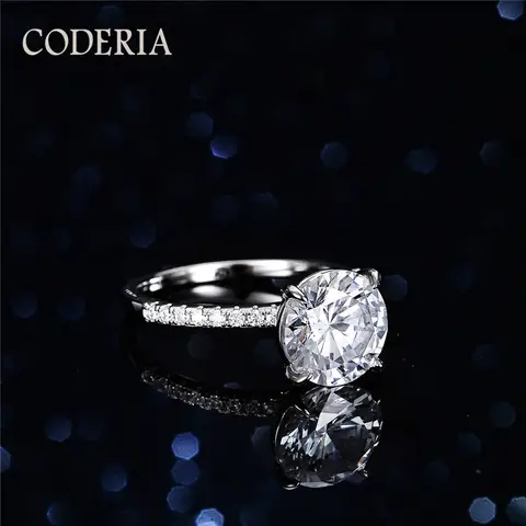 महिलाओं के लिए बड़े आकार की मोइस्सैनाइट 5 कैरेट 11 मिमी चार शूल वाली हीरे की अंगूठी 925 स्टर्लिंग सिल्वर 14 कैरेट सफेद सोने की अनंत काल की सगाई की अंगूठी 8 best sales बड़े आकार की अंगूठी - №7