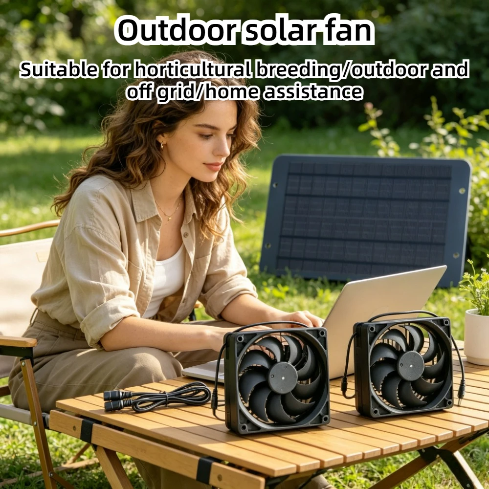 

Solar Powered Dual Cooling Fan Ventilation Kit 10W/15W Waterproof Solar Exhaust Fan for Chicken Coop Greenhouse Outdoor Shed Pet
