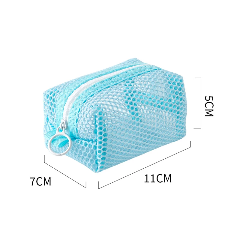Square Mesh Cosmetic Bag Mini Coin Purse Portable Square Cosmetic Storage Bag With Zipper Multi-purpose Sundries Bag