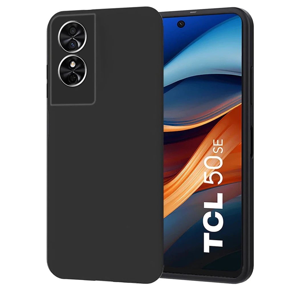 Case For TCL 50 SE  Black Matte Soft TPU Back Cover For TCL 40 NxtPaper 4G