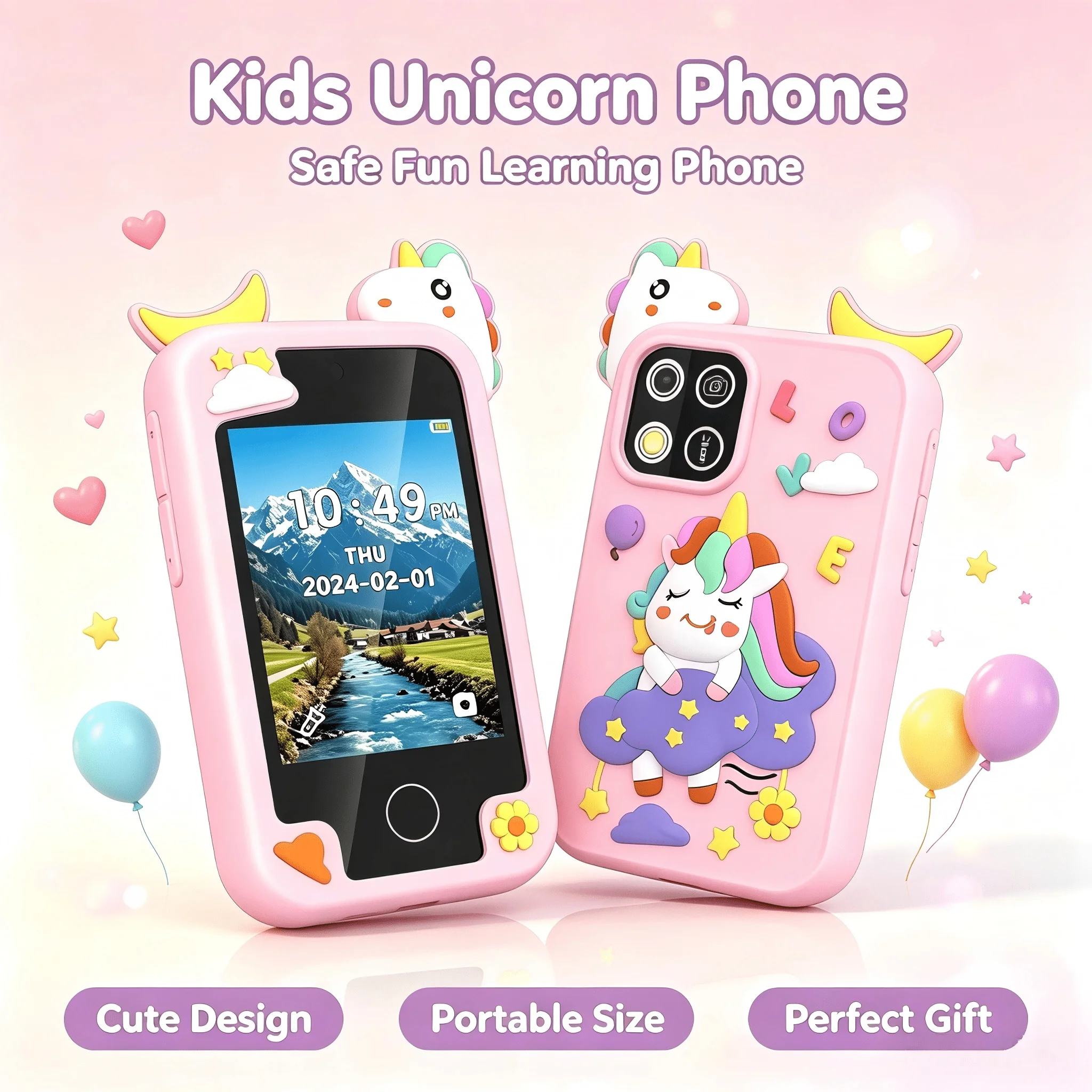 Kids Toys Smartphone - Slimme speelgoedtelefoon voor kinderen, 2,8 inch
