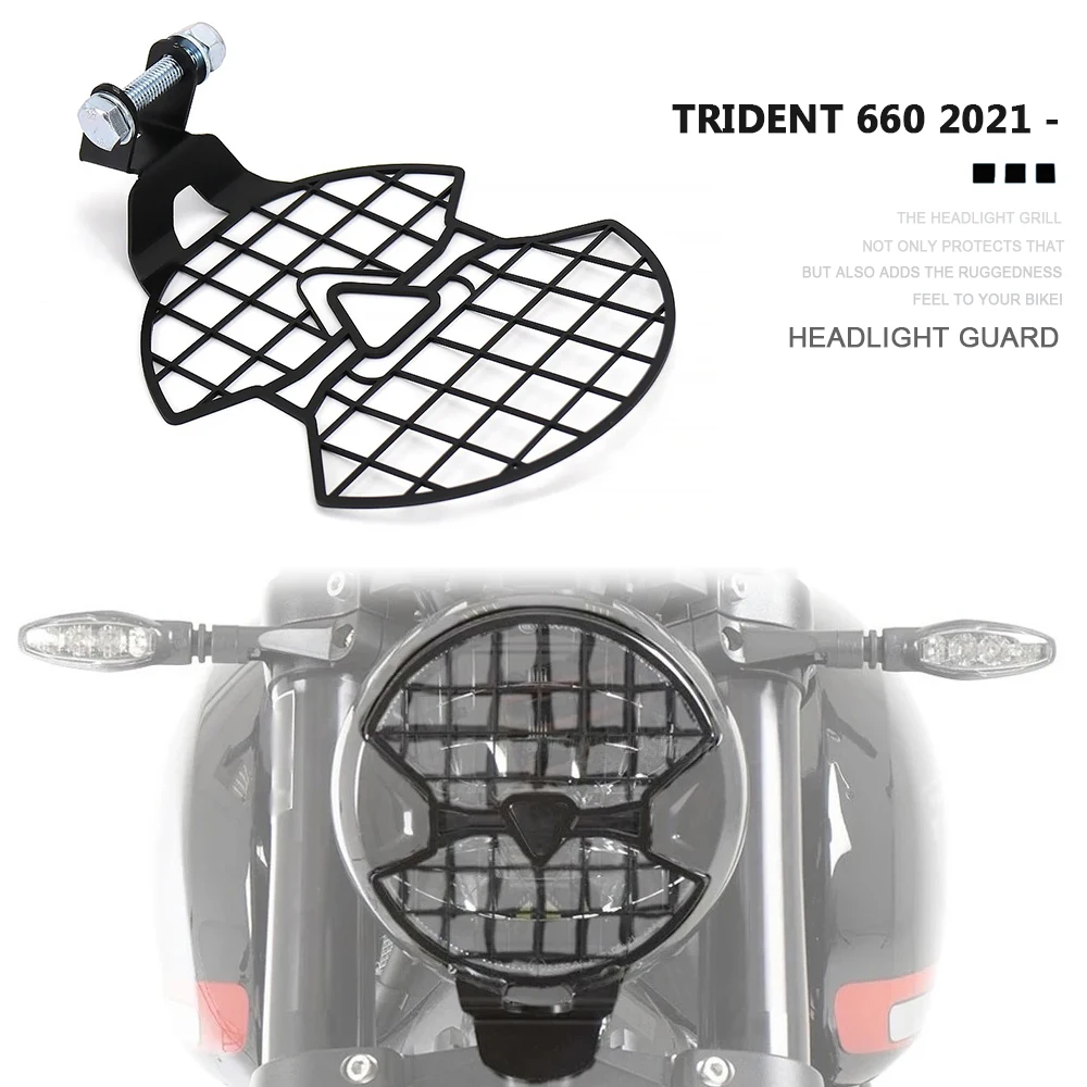 

For Trident 660 2021 2022 2023 2024 Motorcycle Headlight Guard Protector Cover Grill Mask Lens Anti-Scratch Shield Accessories