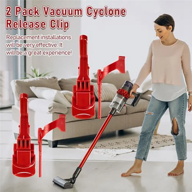 YCOC-Clips de captura de botón de recipiente rojo al vacío para Dyson DC41, DC41 Animal, DC41 Animal UK, DC43, DC55, DC65 piezas