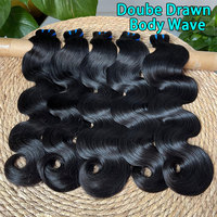 SWANEE 15A Double Drawn Body Wave Raw Human Hair Bundles 100% Natural Lady Hair Extensions for Black Women Cosplay 28 30 inch