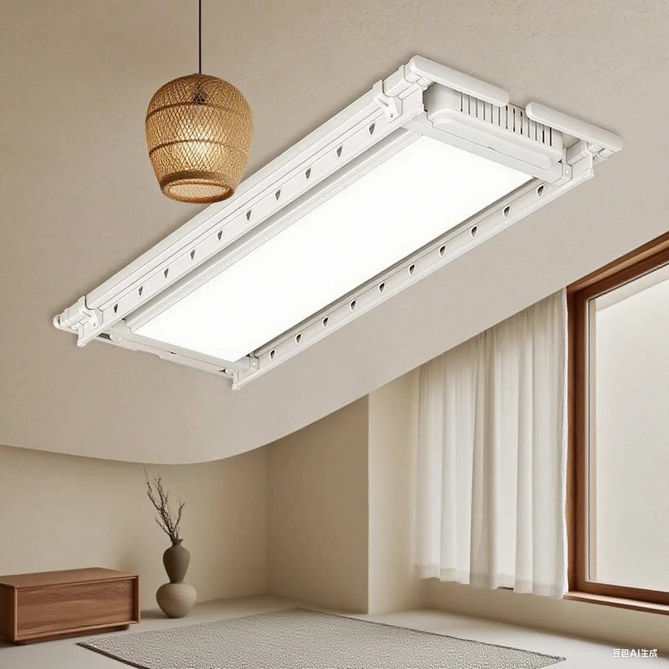 

Laundry Hanging Clothes Drying Rack with LED Lighting & Silent Operation