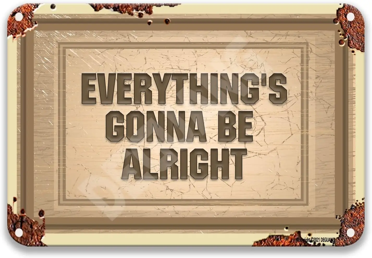 Everything's Gonna Be Alright Vintage Tin Sign Decor for Home Farm Country Kitchen Decor Funny Home Decor 8X12 Metal Sign,  sign