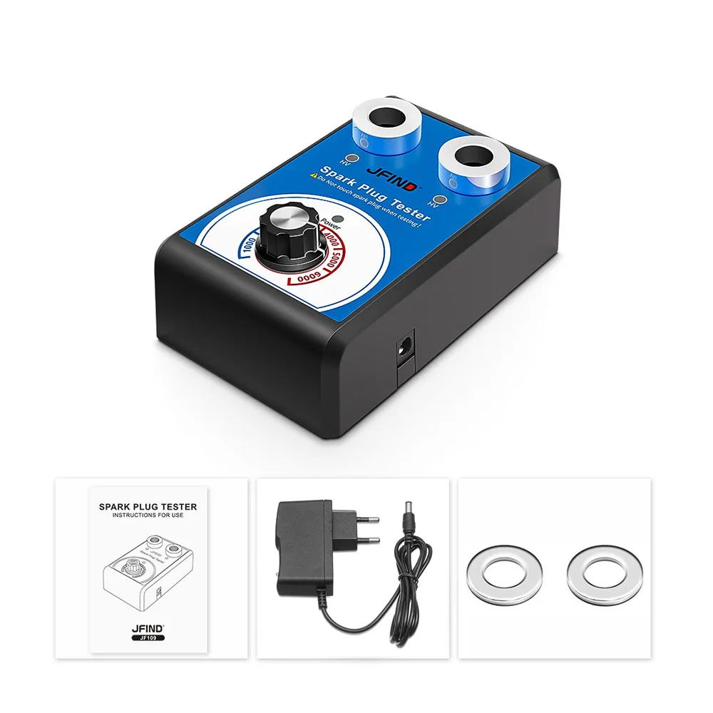Jfind JF109 13 مللي متر ثقب مزدوج سيارة دراجة نارية السيارات شرارة التوصيل تستر 110 فولت 220 فولت إلى 12 فولت كاشف السيارات أدوات تحليل الإشعال