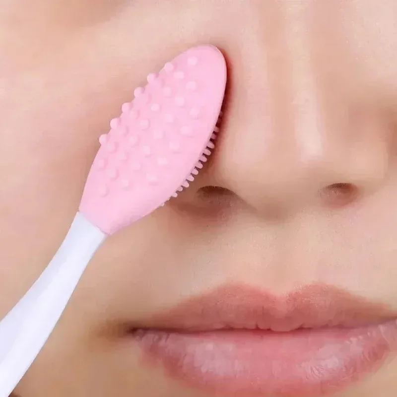 Huidverzorging Lip Exfoliërende Gezichtsreiniging Gezicht Scrub Neus Schone Borstel Mee-eter Verwijderen Siliconen Dubbelzijdig Huidverzorging Tool