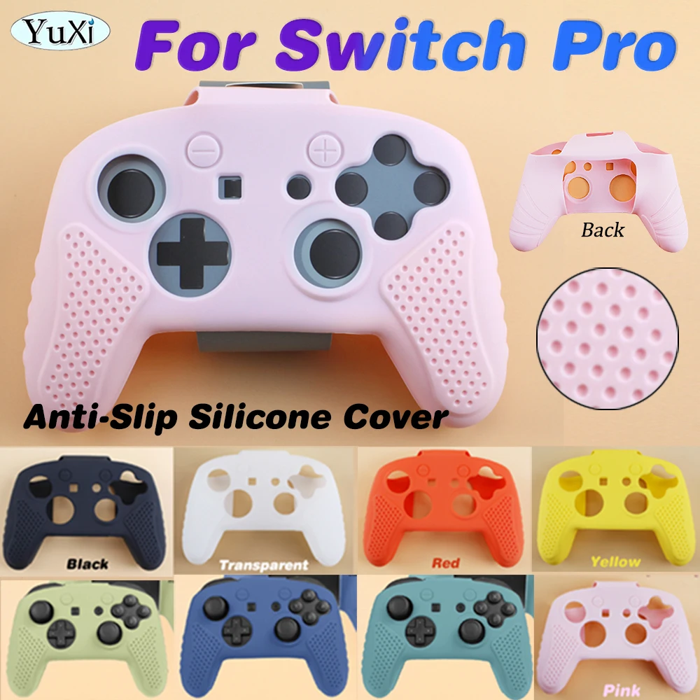 

For Switch Pro Anti-Slip Grip Handle Silicone Cover Game Handle Protective For Nintend NS Pro Controller Gamepad Rubber Case