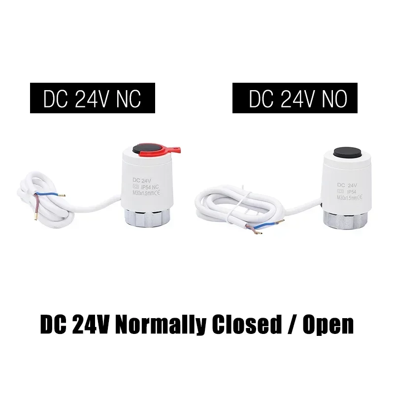 1/5/10 sztuk 24V normalnie zamknięty NC/otwarty NO M30*1.5mm elektryczny siłownik termiczny do ogrzewania podłogowego TRV Radiato