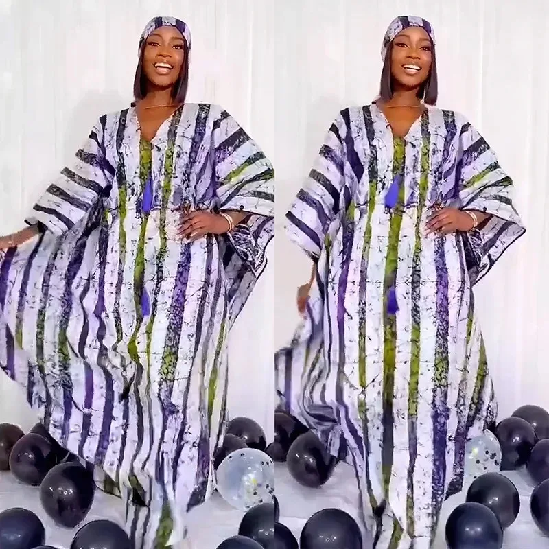 Outfits plus Größe afrikanische Kleider für Frauen 2024 Sommer afrikanische V-Ausschnitt Polyester Maxi Kleid Kleider Ankara Kleider afrikanische Kleidung