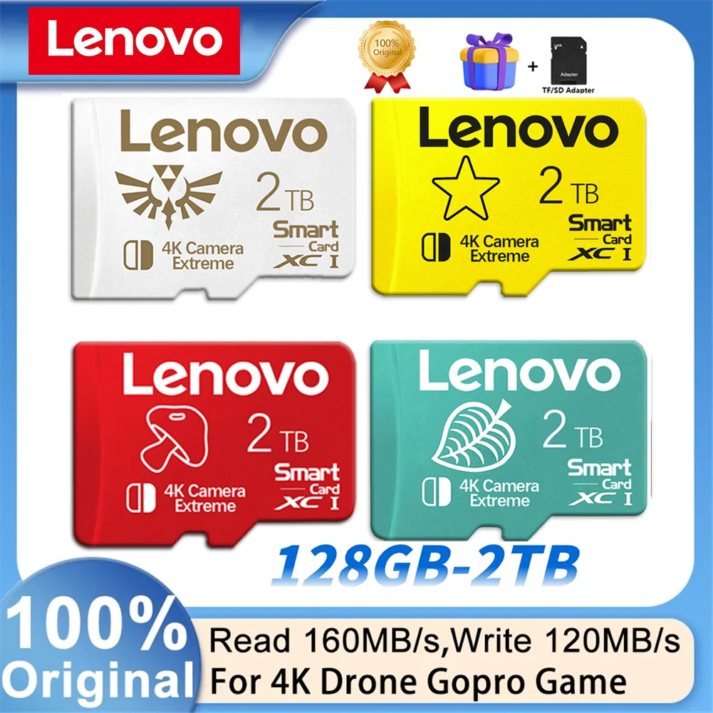 Original Lenovo Memory Card 128GB Class 10 V60 TF Card 1TB Mini SD Card 512GB 256GB A2 U3 Micro Card 2TB High Speed TF Card