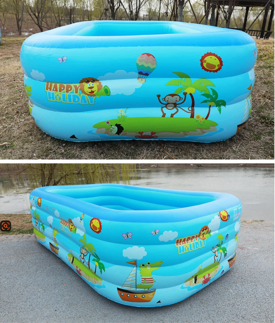 حمام سباحة للأطفال مطبوع بطبقتين مع قاعدة فقاعية #1