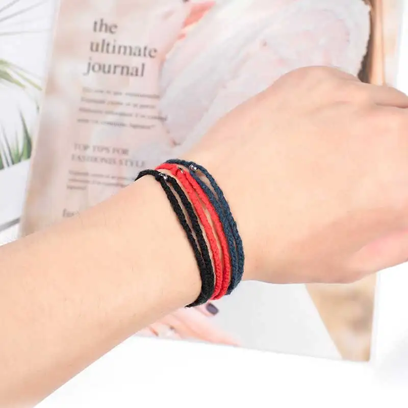 

Braided Hand Rope Chain Bracelet Pick Item Couple Gifts Cozy Adjustable Red Blue Purple Black Pink Green Beige Kpop Fans Goods