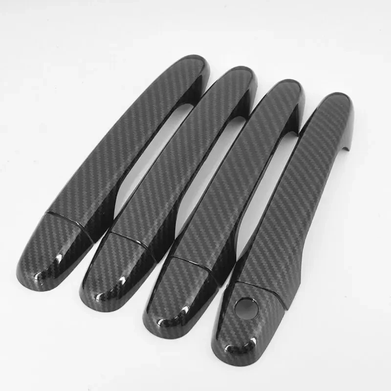 For Honda JADE 2014 2015 2016 2017 2018 2019 ABS Chrome Carbon Fiber Black Door Handle Cover Trim Sticker Car Styling Accessory