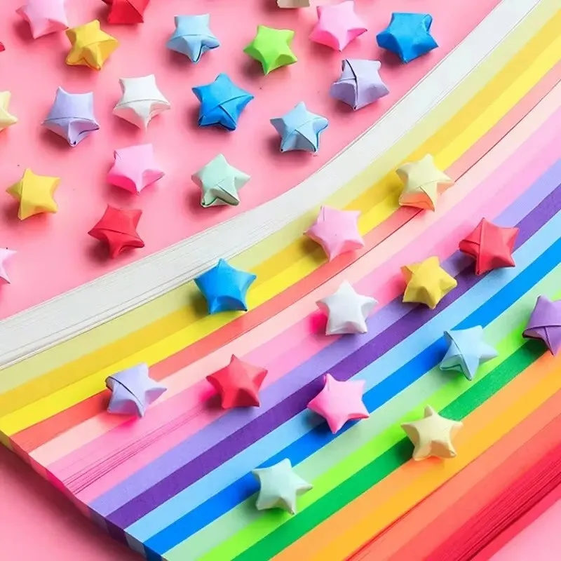 Star Paper – Pre-Cut Strip Sheets for DIY Lucky Star Folding, Assorted Hues for Craft Projects and Gift Embellishments TMZ