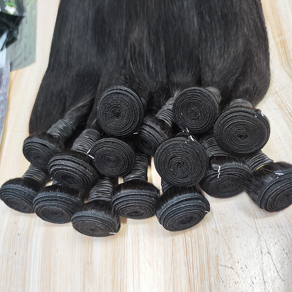 100% Human Hair Bundles And Weaves 22 24 26 Inch Straight Bundles Human Hair Extensions 3 PCS /Pack Brazilian Hair Bundles Deals 30 40 Inch Raw Hair Bundles Fast Shipping Hair Bundles Factory Wholesale Price