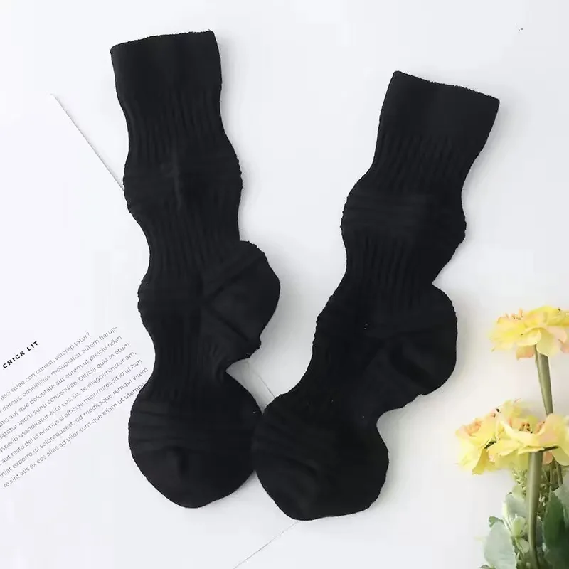 Lantern Socks, Miyake Pleated Socks, Summer Internet Famous New Design Sense, Women's Socks, Mid Tube Ins Contrasting Socks