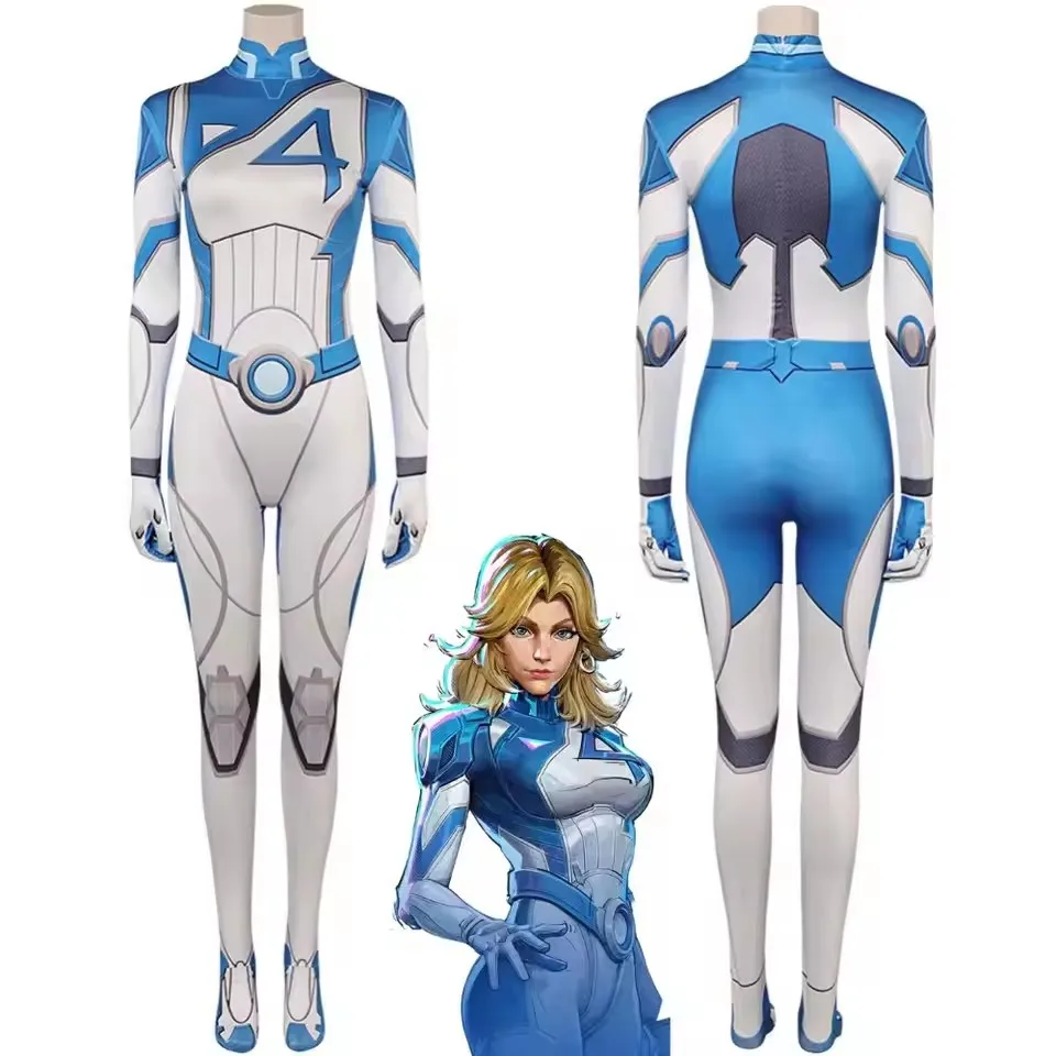 

Rivals Fantastic Fourth Susan Storm Косплей Женский Мужской Комбинезон Костюм Невидимый Леди Фантастическая Маскировка Хэллоуин Карнавальный Костюм