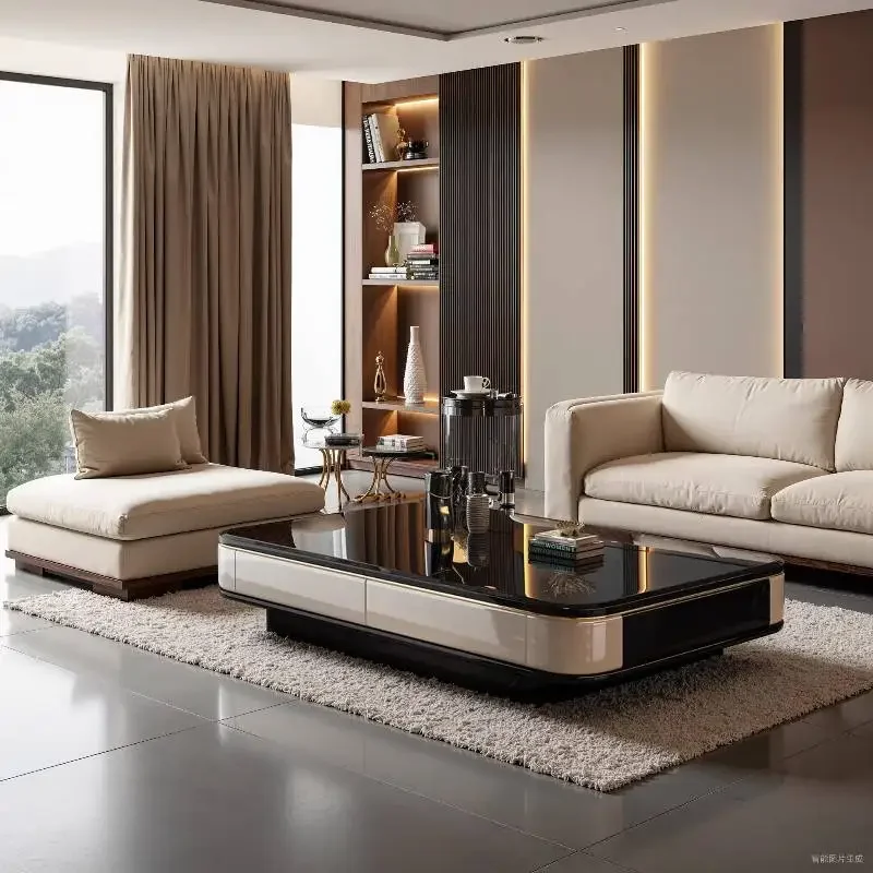 

Unique Irregular Coffee Table Designer Italian Space Modern Coffee Table Luxury Black White Meuble Salon Living Room Furniture