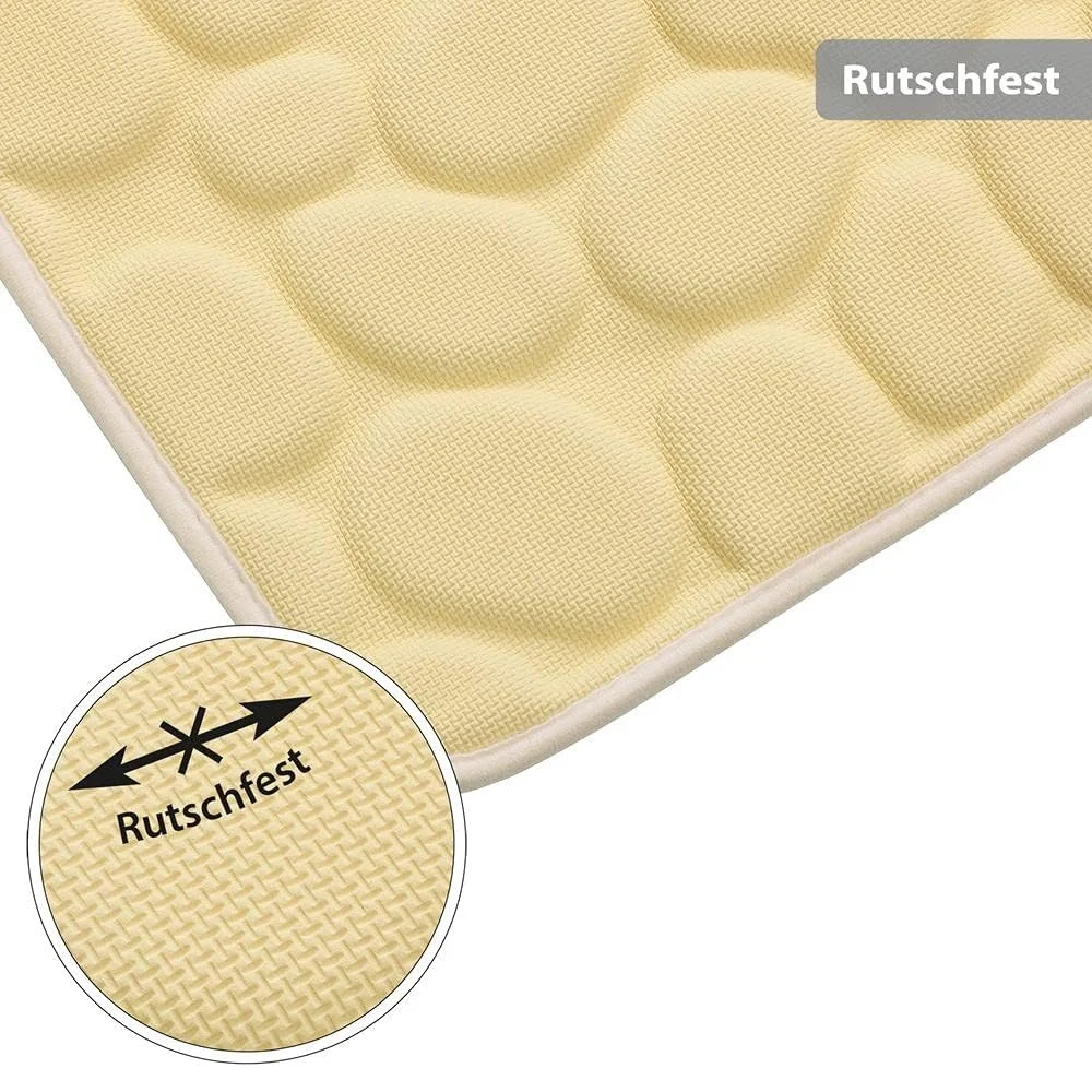 Memory Foam Bath Mat - Ultra-Soft, Non-Slip, Contoured U-Shape Design - Highly Absorbent&Quick- Drying Rugs for Bathroom, Shower