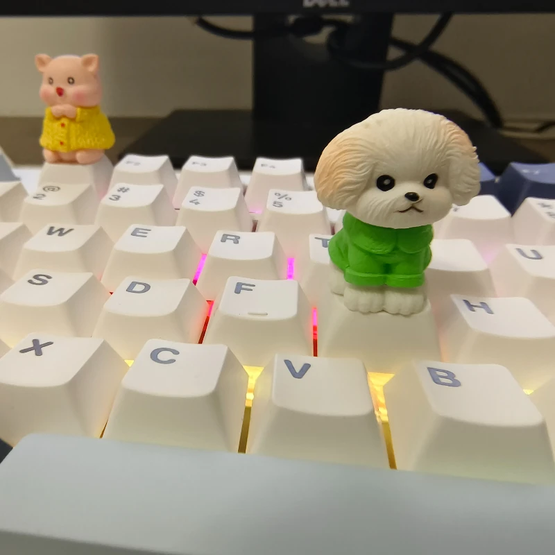 Cute Artisan Keycap Cartoon Animal Crossing Cherry Profile Keycaps for Mechanical Keyboard Cross Shaft DIY Custom Keycaps Gift