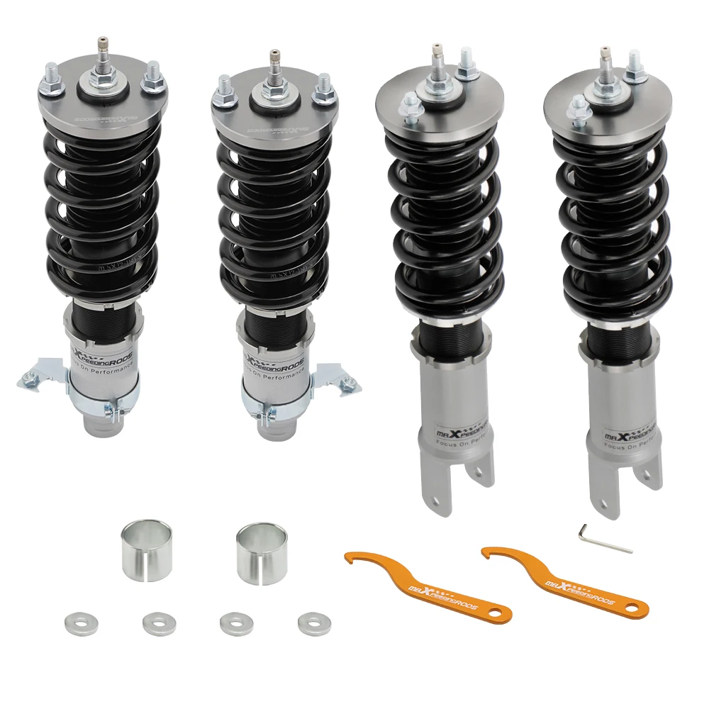 maXpeedingrods Coilover Kits for Civic EK EJ 1996-2000 24 Ways Adjustable Damper Shock Absorber Gray