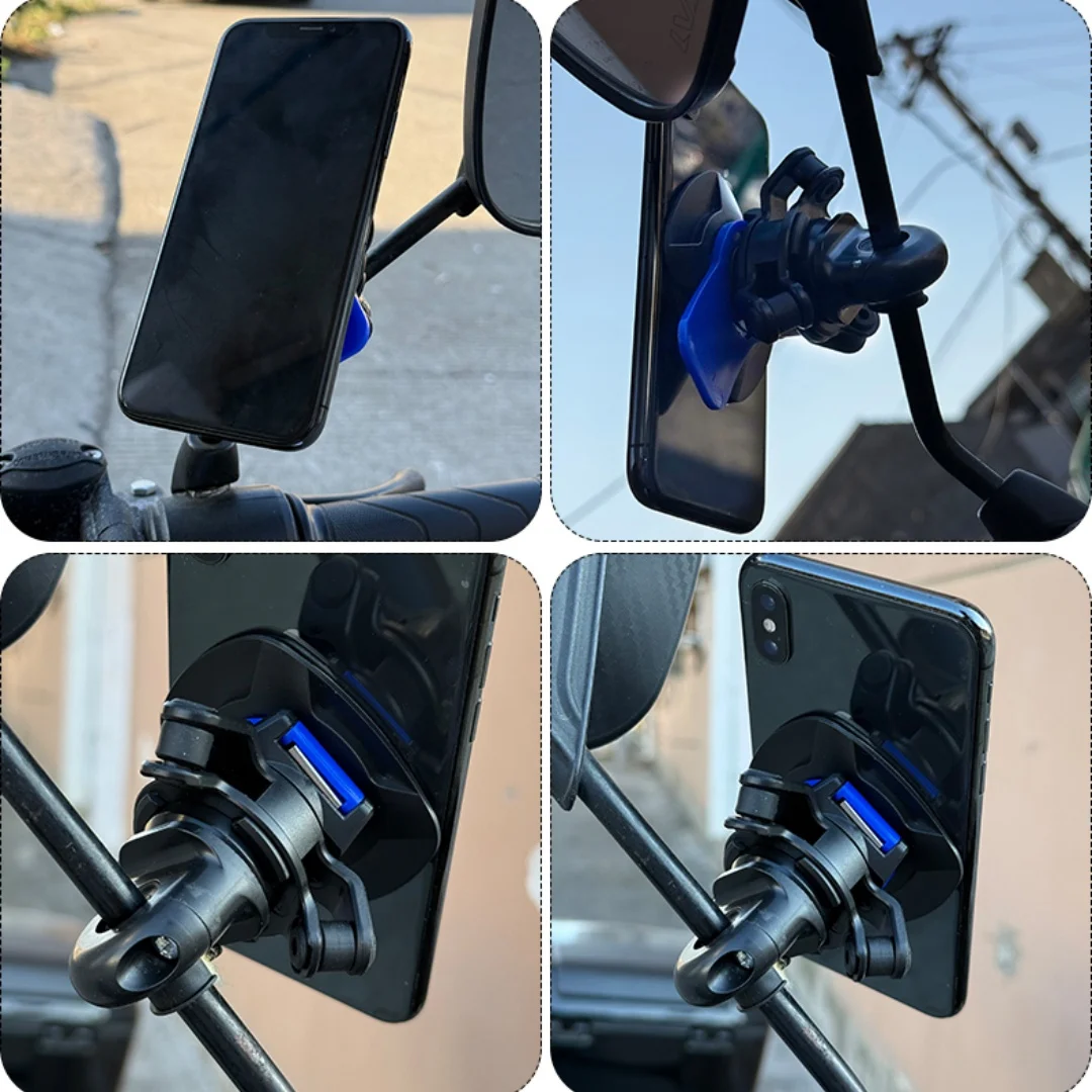 Rutschfester Stoßdämpfender Universeller Spiegel-Handyhalter, Schnell zu Installierender Sicherer Halter für Motorrad und Fahrrad, Stabiler Sicherer Handyhalter – Detail 4