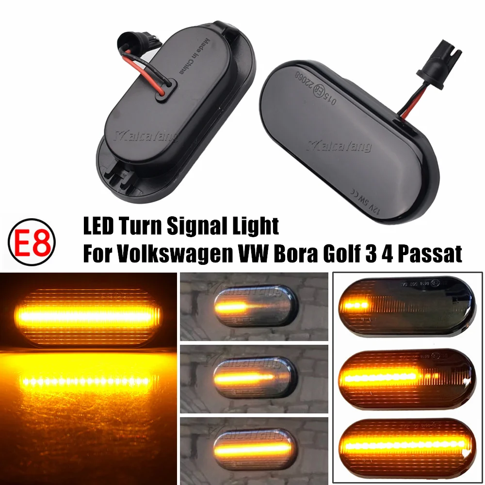 2Pcs Dynamic LED Side Marker Signal Light Car Indicator Lamps For Ford Fiesta MK6 Fusion JU Focus MK2 C-Max DM2 Galaxy WGR