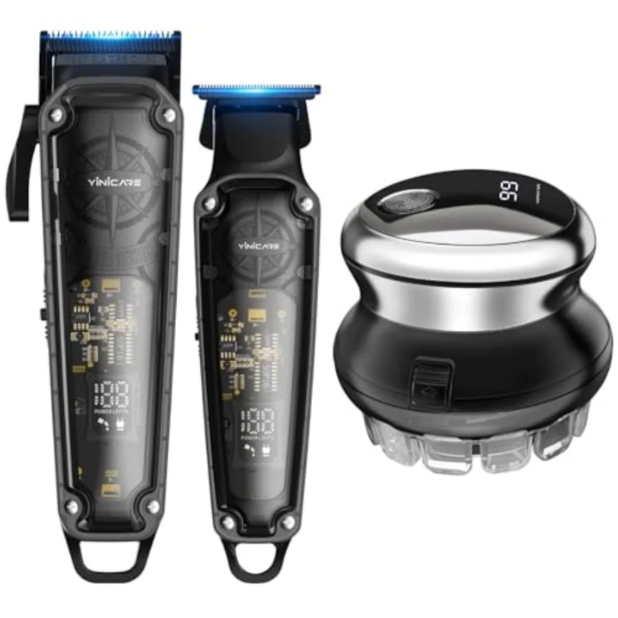 

Cordless Home Haircut Kit for Men with Hair Clippers Detail Trimmer LED Display USB Rechargeable DIY Haircut Fade Grooming Set