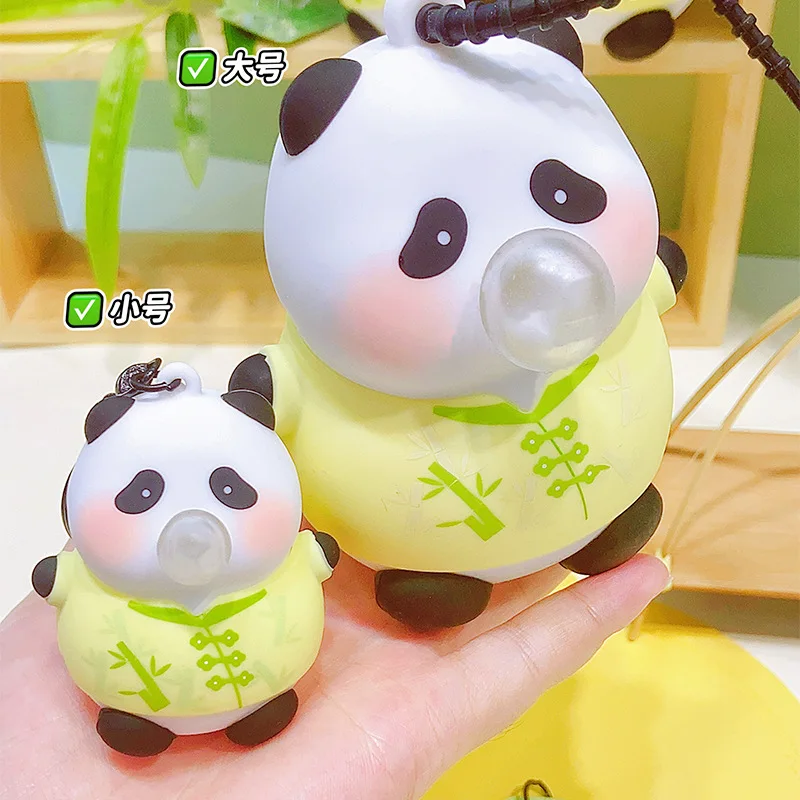 

Super Cute Cartoon Panda Squeeze And Spit Bubble Toy Keychain Pendant Children's Stress Relief Toys Pinch Music Fidget Toy