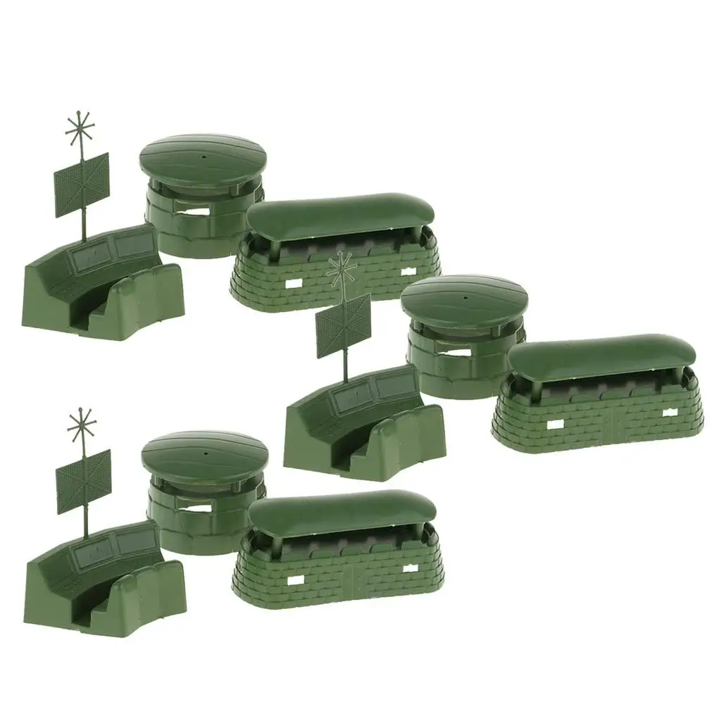 9 ชิ้น Bunkers รุ่นของเล่นตัวเลขการกระทํา Army Men อุปกรณ์เสริม