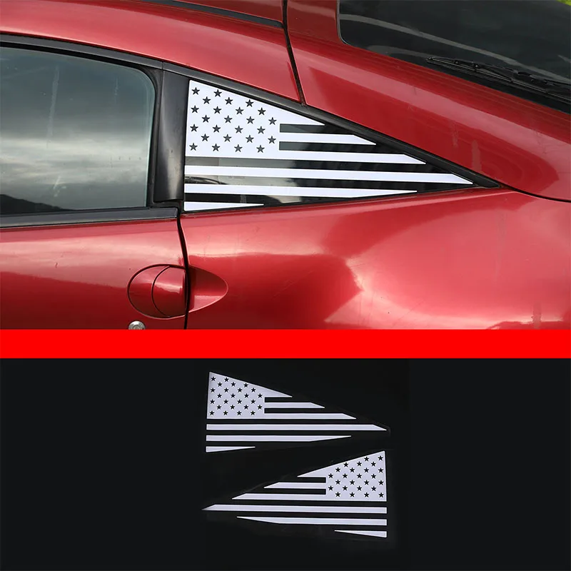 For Mitsubishi Eclipse 2006-2011 Car Rear Triangle Glass Stickers PVC National Flag Car Side Triangle Glass Decorative Stickers